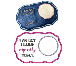 Stickdatei ITH - MugRug Girls "Not feeling very worky today"